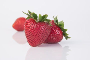 Fresh strawberries on background