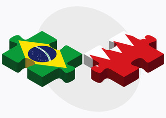 Brazil and Bahrain Flags