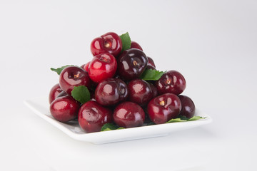Fresh cherry berry on background