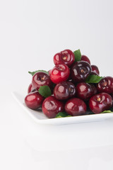 Fresh cherry berry on background