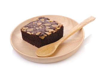Brownies on wood plate