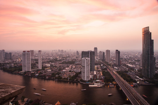 landscape the city name Bangkok, Thailand