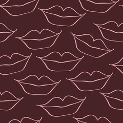 pattern with lips in a smile