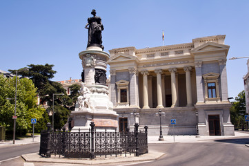 Fototapeta na wymiar Denkmal vor Retiro Park Madrid