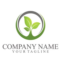 Leaf Logo. Vector logo design template for organic and natural products. Healthy lifestyle and vegan sign