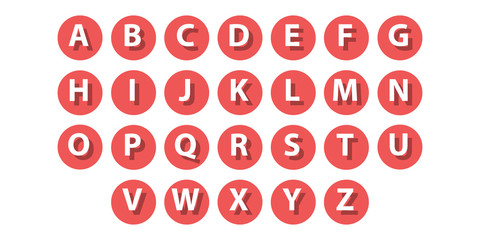 Flat icons alphabet set