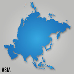 Obraz premium Asia political map card paper