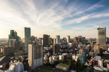 Tokyo skyline at sunset in Japan capital city