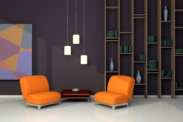 3d rendered interior.