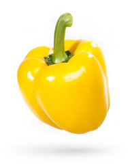 Yellow bell pepper isolated on a white background