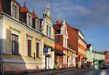 Old street in Swiecie. Poland