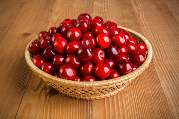 Sweet cherry berries background (Prunus avium)