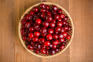 Sweet cherry berries background (Prunus avium)