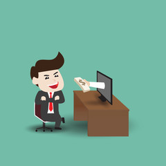 Businessman get money