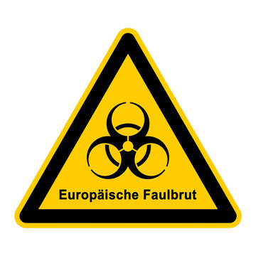 wso188 WarnSchildOrange - dfb dfb1 DangerForBees Bienenkrankheit - Europäische Faulbrut EFB - g3873