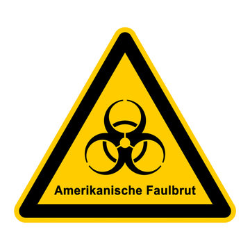 wso191 WarnSchildOrange - dfb dfb4 DangerForBees Bienenkrankheit - Amerikanische Faulbrut AFB - g3876