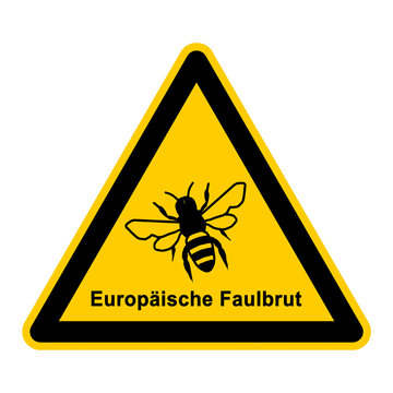wso189 WarnSchildOrange - dfb dfb2 DangerForBees Bienenkrankheit - Europäische Faulbrut EFB - g3874