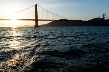 Fototapeta na wymiar Sunset over Golden Gate bridge