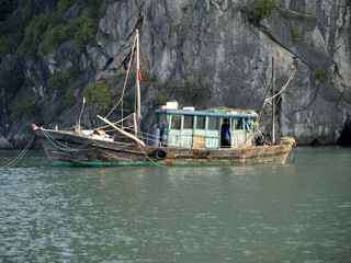 Fishing in Ha Long Bay