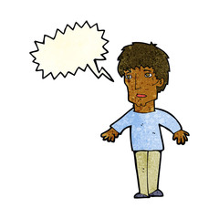 cartoon surprised man with speech bubble