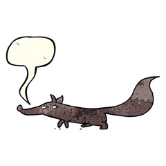 cartoon little fox with speech bubble