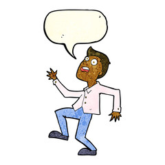 cartoon man panicking with speech bubble