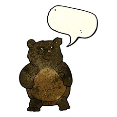cartoon bear with speech bubble