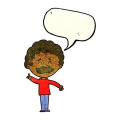 cartoon man with idea with speech bubble