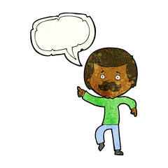 cartoon dancing dad with speech bubble