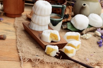 Mochi japanese dessert patties soybeans of delicious.