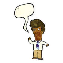 cartoon man with question with speech bubble