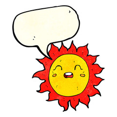 cartoon sun with speech bubble