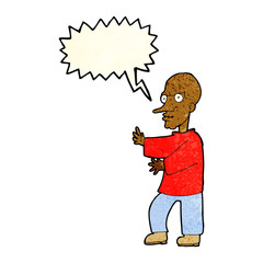 cartoon mean looking man with speech bubble