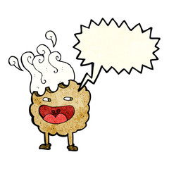 cookie cartoon character with speech bubble