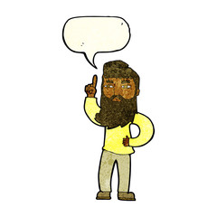 cartoon man with idea with speech bubble