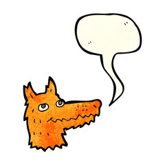 cartoon fox head with speech bubble