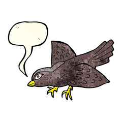 cartoon bird with speech bubble