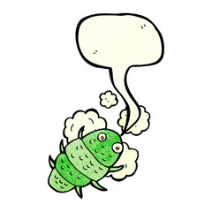 cartoon bug with speech bubble