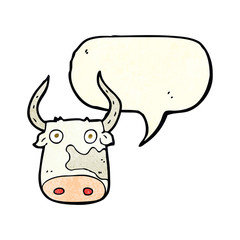 cartoon cow with speech bubble