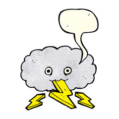 cartoon thundercloud with speech bubble