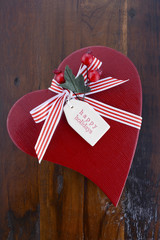 Vintage style red heart shape Christmas gift