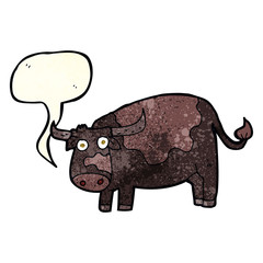 cartoon cow with speech bubble