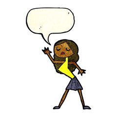 Obraz na płótnie Canvas cartoon woman dancing with speech bubble