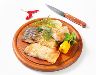 Oven-roasted carp fillets