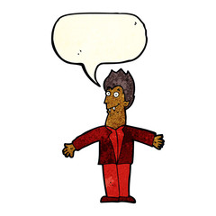 cartoon vampire man with speech bubble