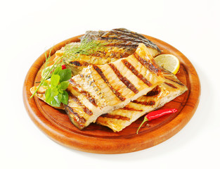 Grilled carp fillets