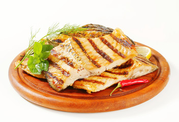 Grilled carp fillets