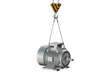 Crane hook with electric motor