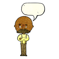 cartoon grandfather with speech bubble