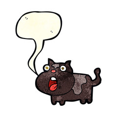 cartoon shocked cat with speech bubble